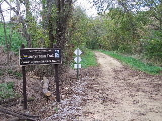 Coming up to the badger State Trail at the Wisconsin Border
